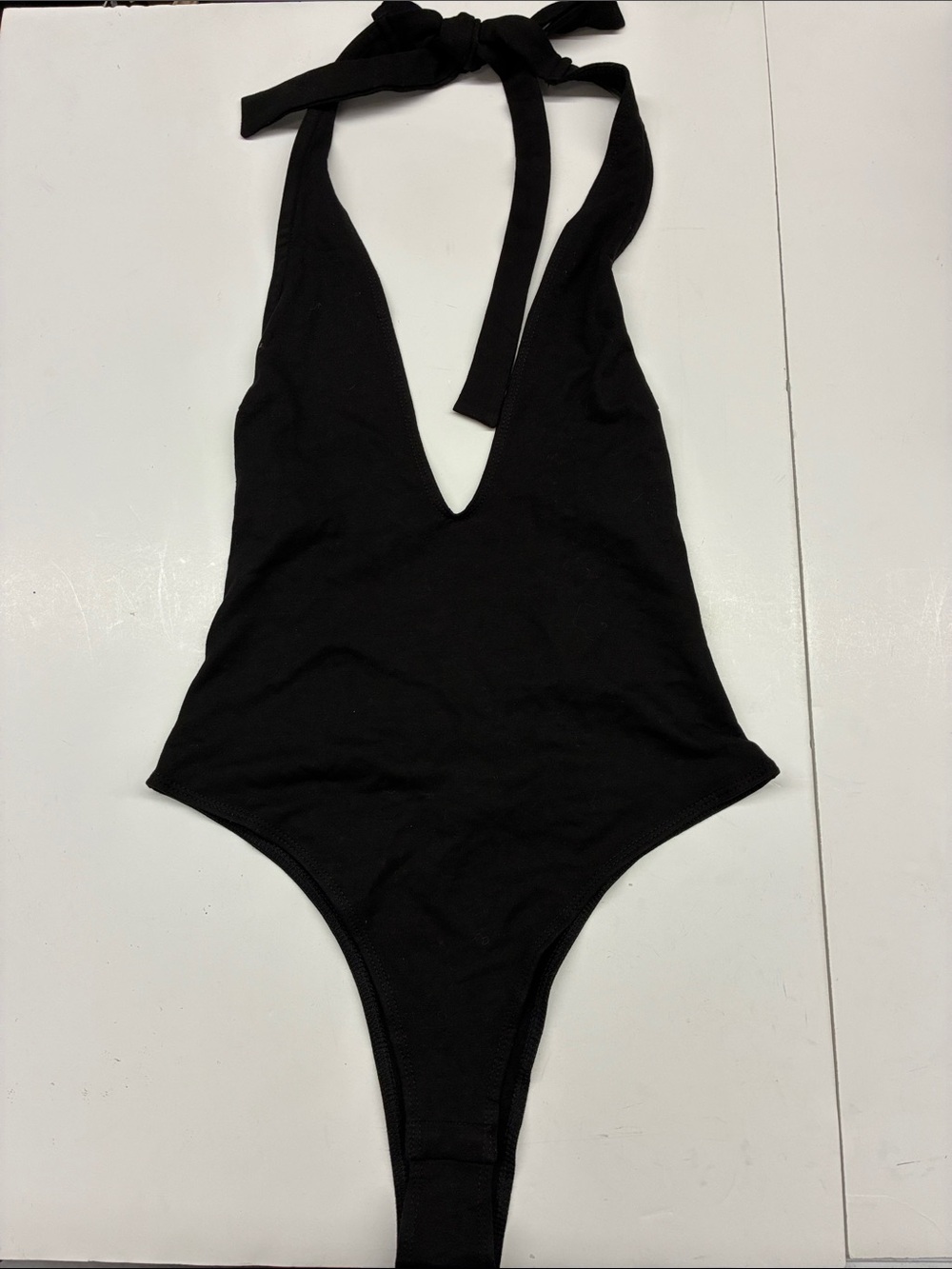 NEW Edikted Women’s Black Halter One-Piece Bodysuit Size Small